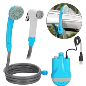 دوش شارژی کمپینگ همراه با سطل تاشو Rechargeable camping shower