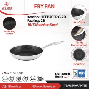 ماهیتابه تک دسته کف لیزری لایف اسمایل مدلLIFEP30FRY20